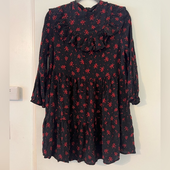 Zara Dresses & Skirts - Zara Size M Black Ruffled Mini Dress (i108)